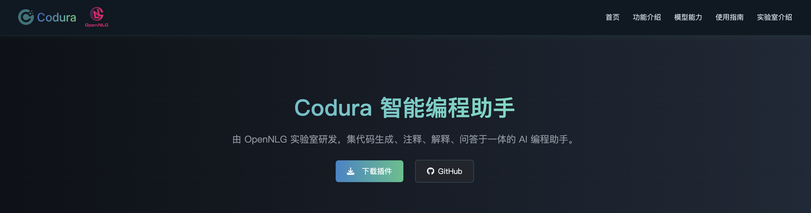 Codura 智能编程助手官网界面